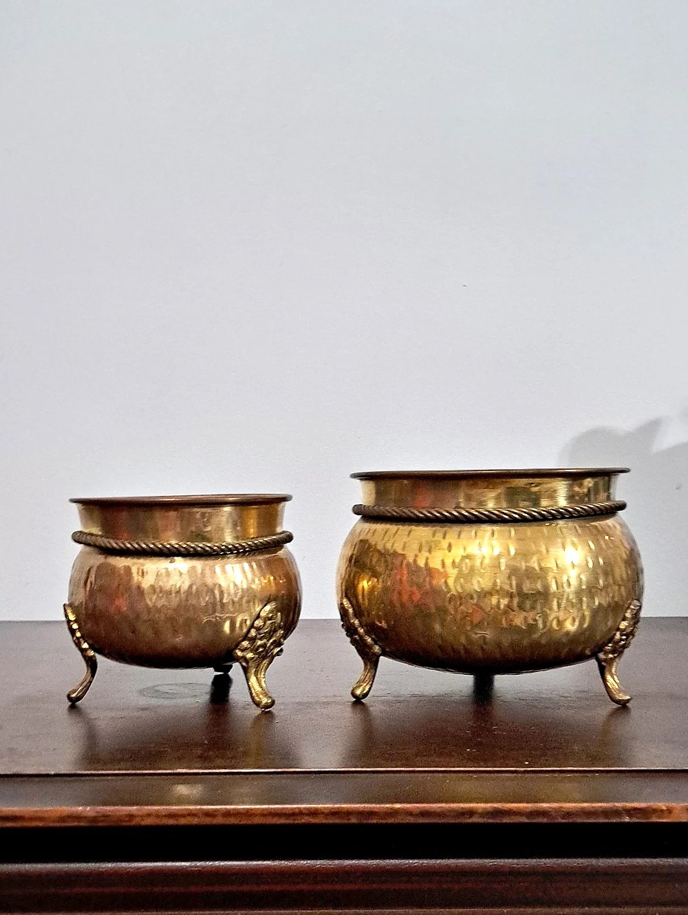 Brass Pair of Decorative Planter Pots